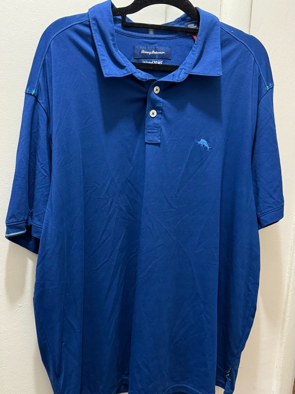 Tommy Bahama Men's Royal Blue Polo with Embroidered Marlin